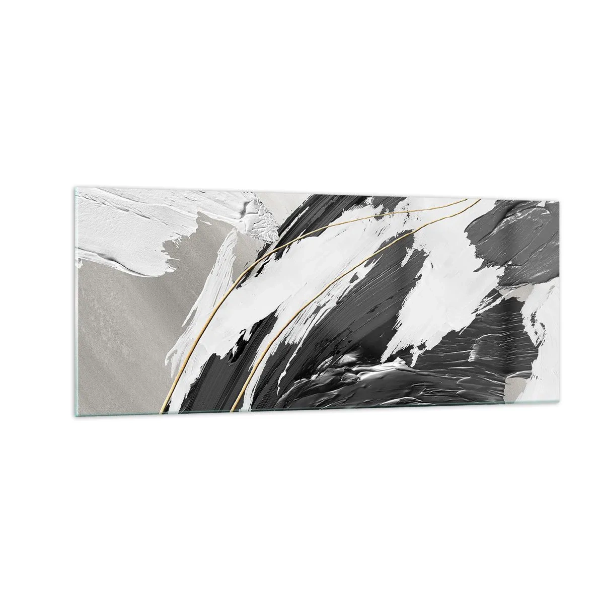 Schilderen op glas - Abstractie op grote schaal - 100x40 cm
