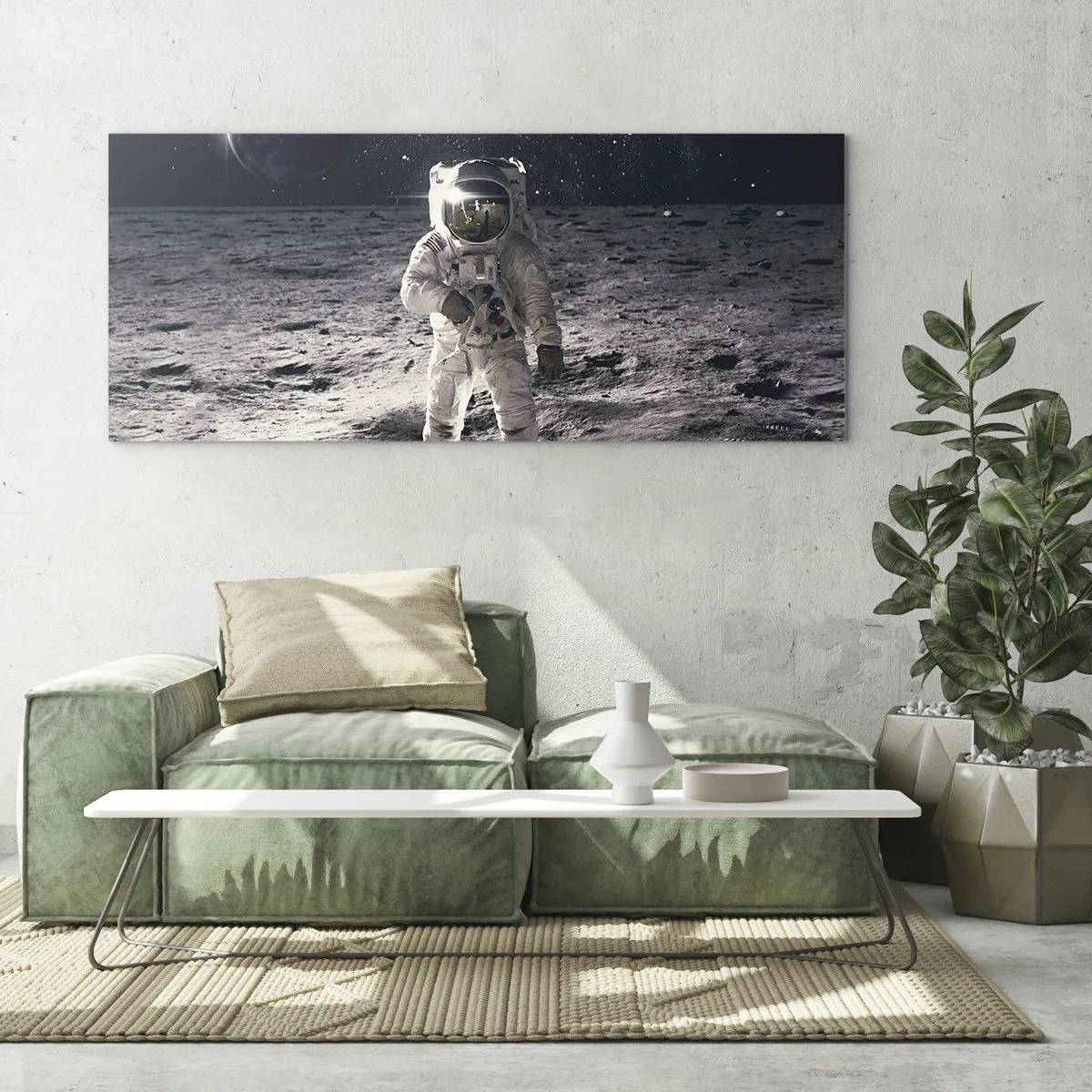 Schilderen op glas - Groetjes van de maan - 120x50 cm
