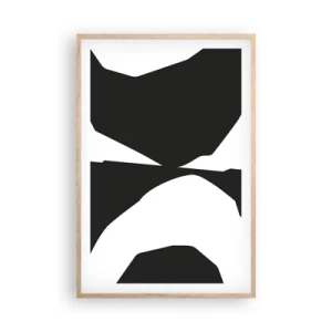 Een poster in een licht eiken lijst - Positief – negatief - 61x91 cm
