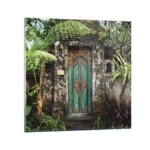Schilderen op glas - Een deur naar een exotische wereld - 70x70 cm