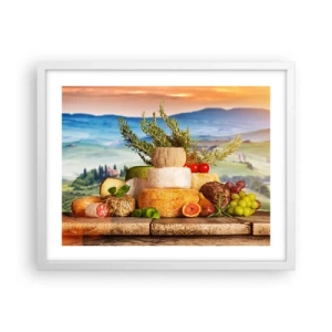 Poster in een witte lijst - De Italiaanse levensvreugde - 50x40 cm