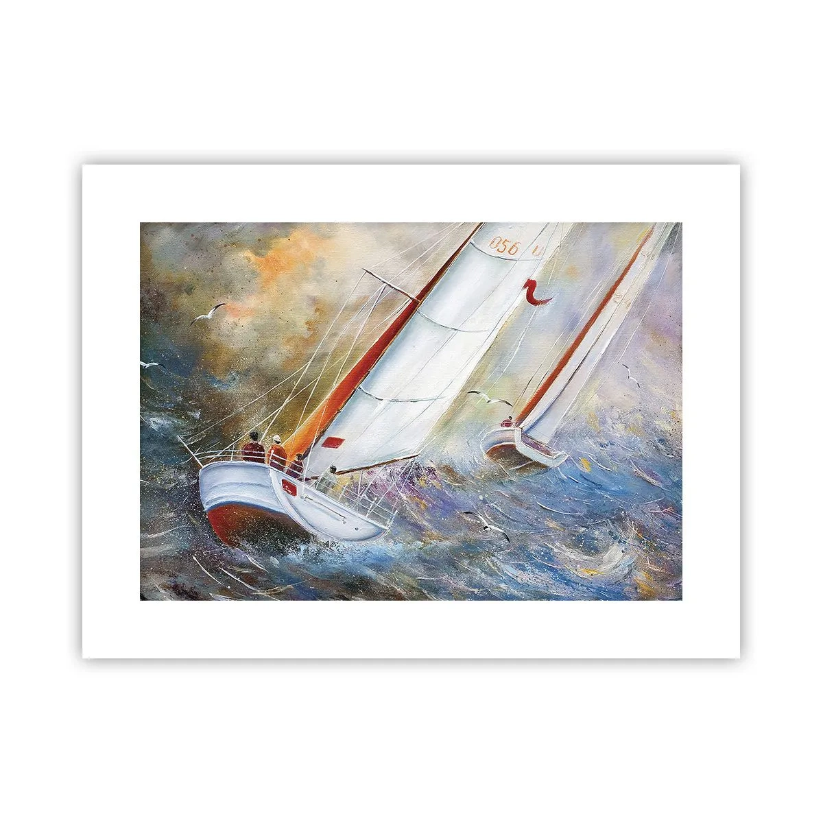 Poster - Lopend op de golven  - 40x30 cm