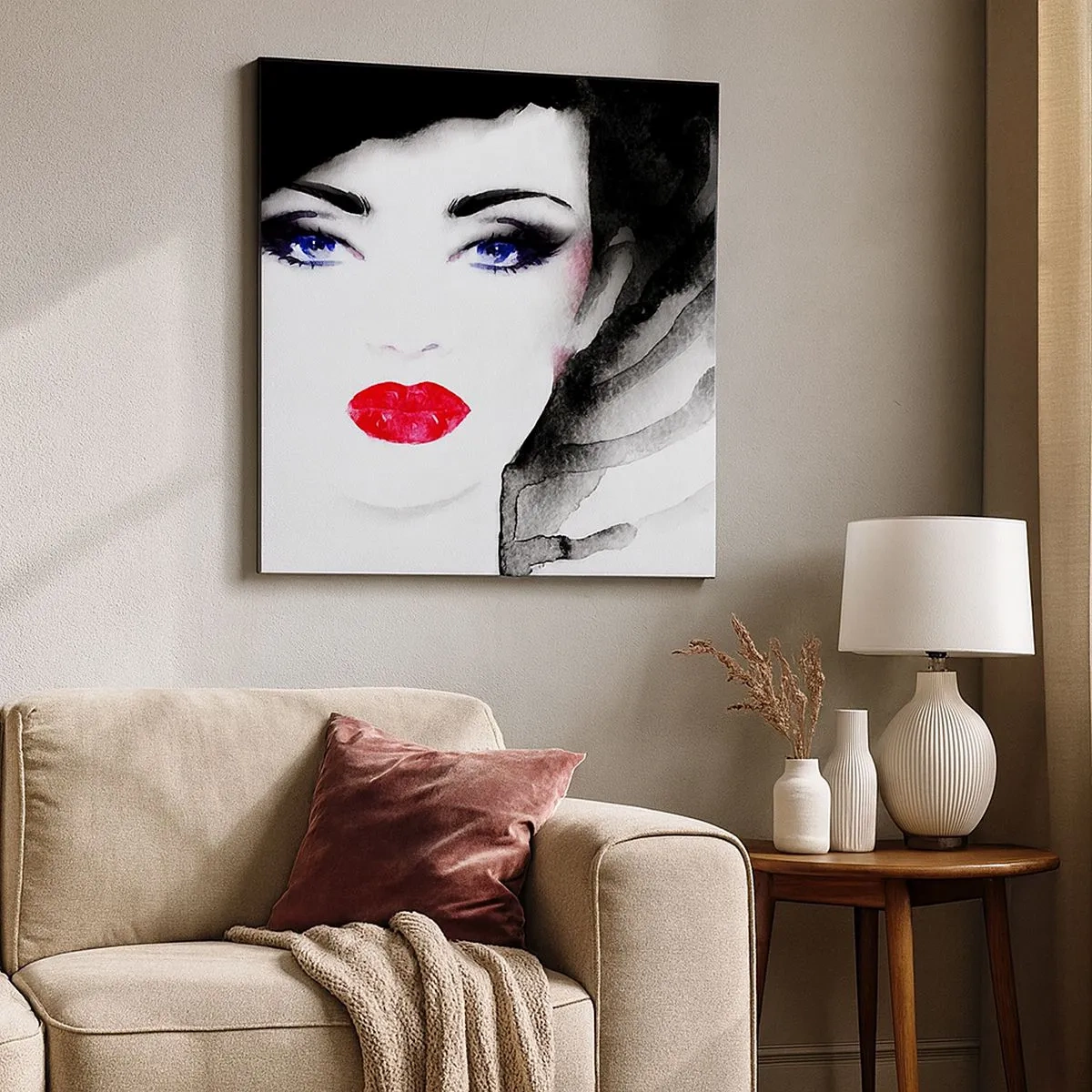 Schilderen op canvas - Hij duwt terug en roept - 30x30 cm