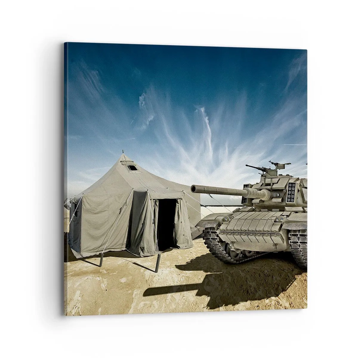 Schilderen op canvas - Een militaire droom - 70x70 cm