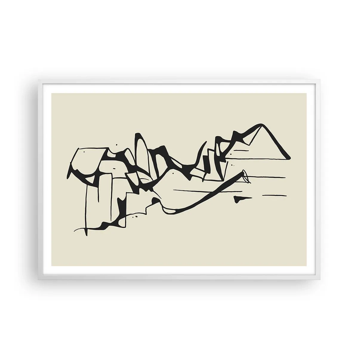 Poster in een witte lijst - Misschien een landschap - 100x70 cm