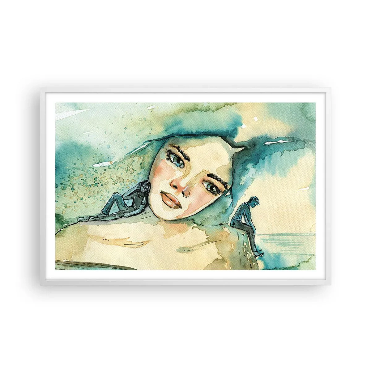Poster in een witte lijst - Ben ik blauw? - 91x61 cm
