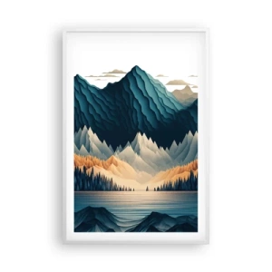 Poster in een witte lijst - Perfect berglandschap - 61x91 cm