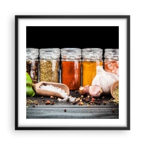 Poster in een zwarte lijst - Zodat het leven smaak heeft - 50x50 cm