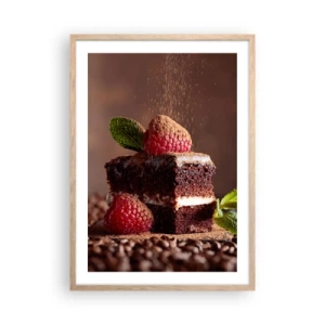 Een poster in een licht eiken lijst - Het leven is zoet - 50x70 cm
