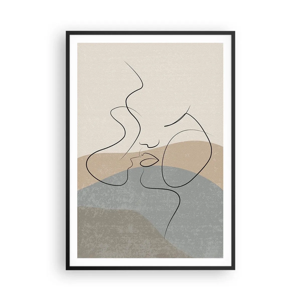 Poster in een zwarte lijst - Als een penseelstreek - 70x100 cm