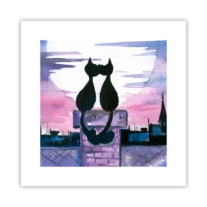 Poster - Afspraak onder de maan - 30x30 cm