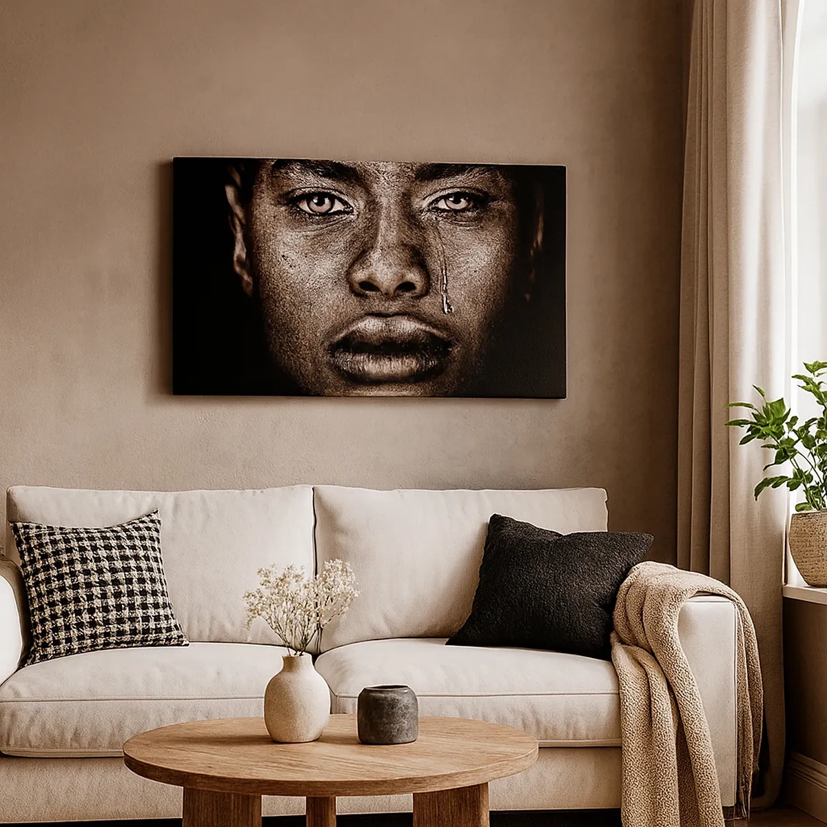 Schilderen op canvas - een traan - 30x30 cm