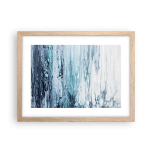 Een poster in een licht eiken lijst - Blauwe ijspegels - 40x30 cm