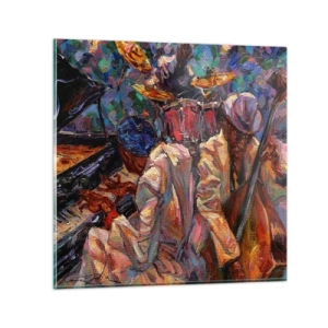 Schilderen op glas - In hetzelfde ritme - 70x70 cm