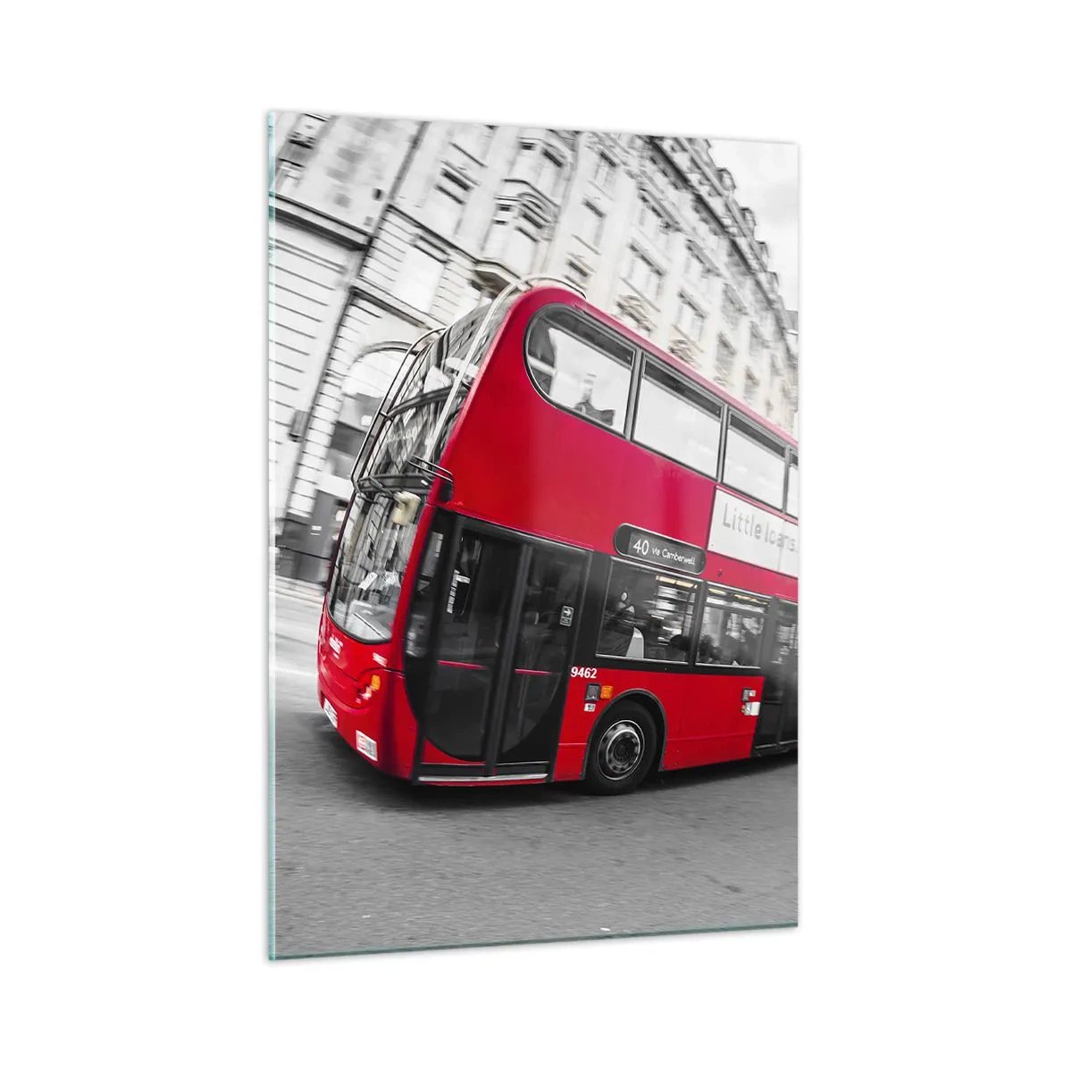 Schilderen op glas - Londen traditioneel - by bus - 50x70 cm