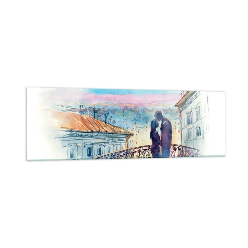 Schilderen op glas - Parijs liefhebbers - 160x50 cm