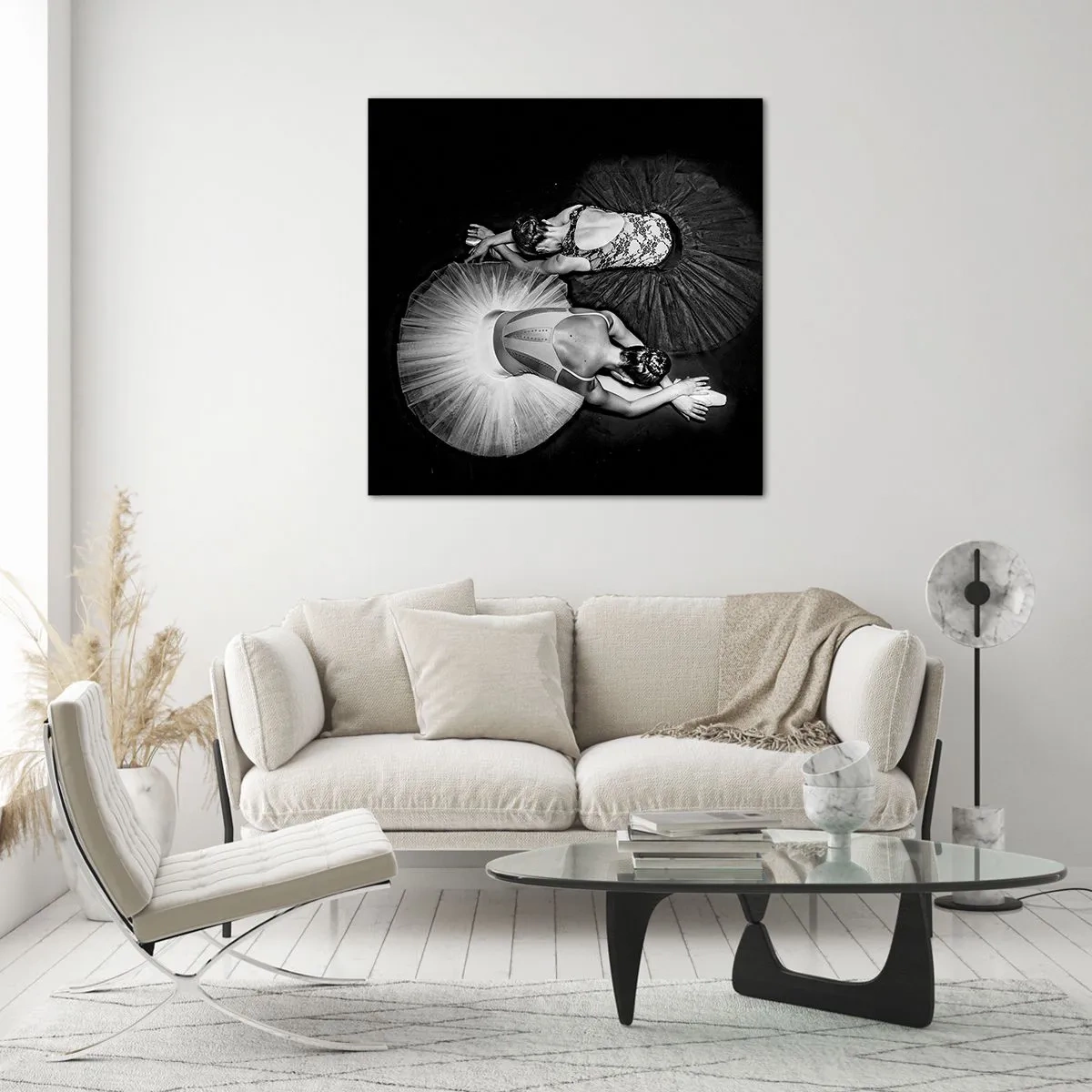 Schilderen op glas - Jin en Jang - perfecte balans - 70x70 cm