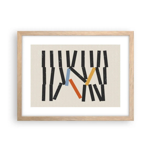 Een poster in een licht eiken lijst - Domino – compositie - 40x30 cm