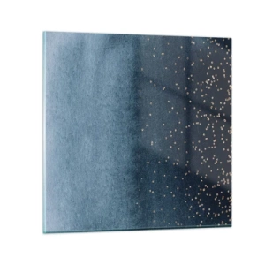 Schilderen op glas - Samenstelling - blauwe fasen - 70x70 cm