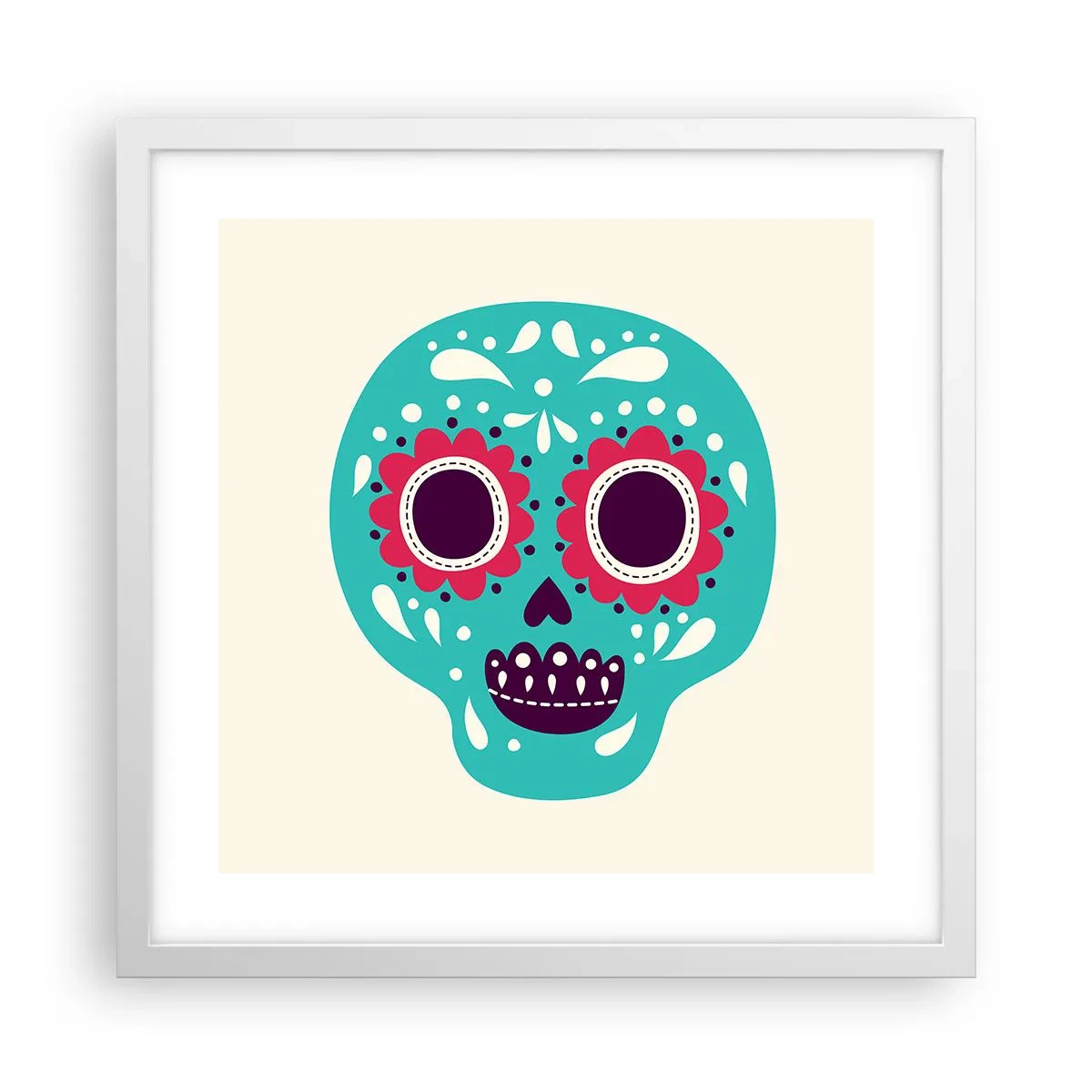 Poster in een witte lijst - Leven – plezier tot de dood - 40x40 cm