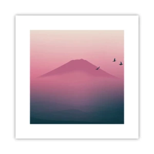 Poster - Wandelaars boven de wolken - 30x30 cm