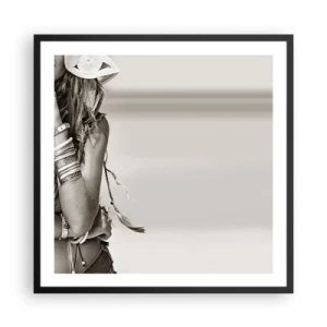 Poster in een zwarte lijst - Waarom een ​​meisje - 60x60 cm