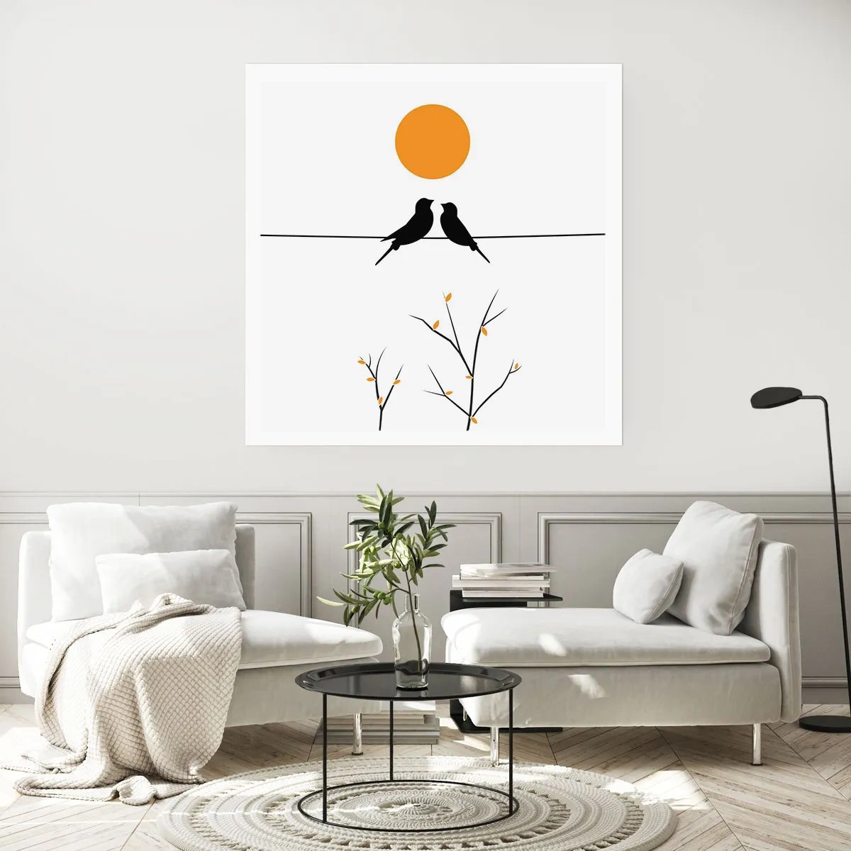 Poster - Nachtegalen avond - 60x60 cm