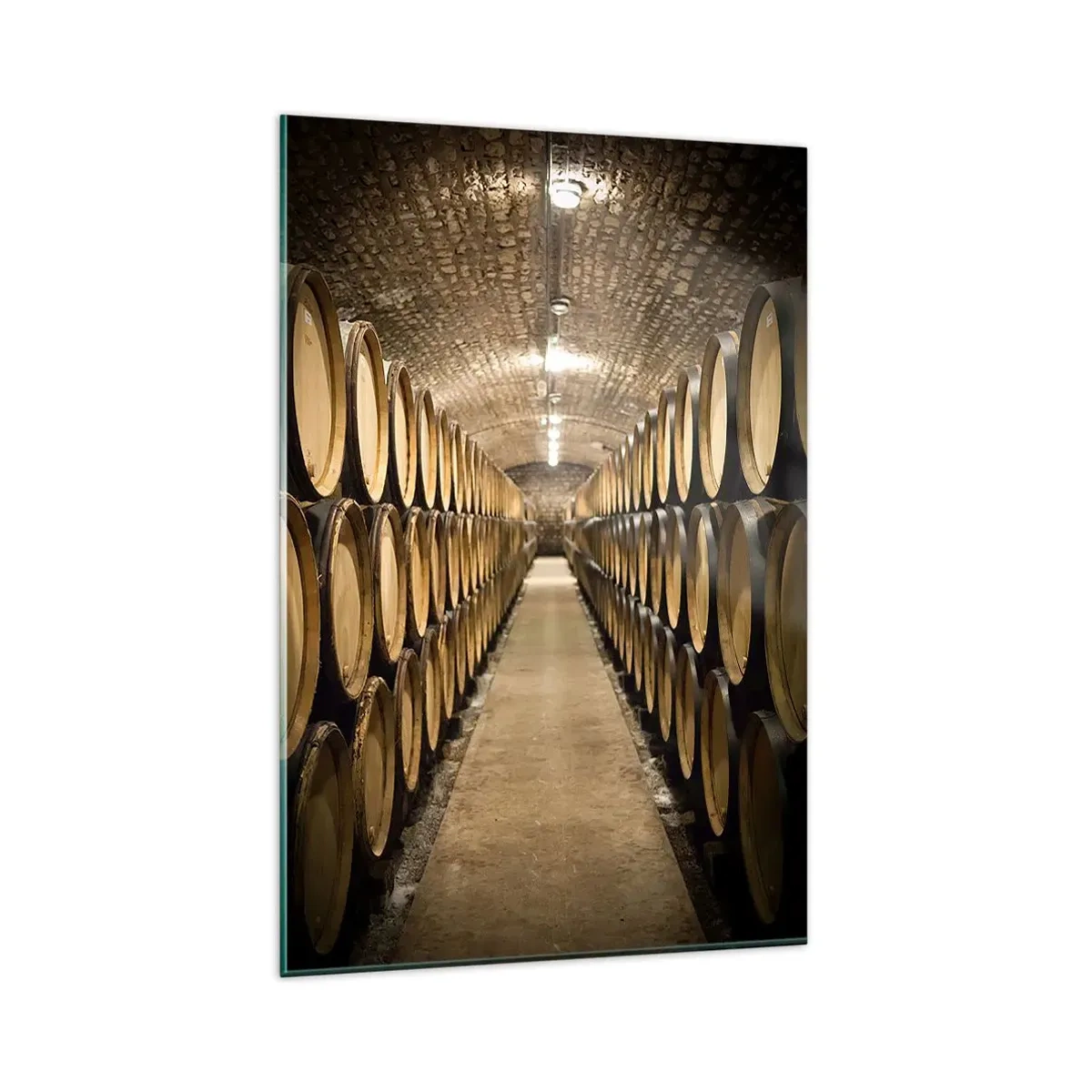 Schilderen op glas - In een bakstenen kelder - 80x120 cm