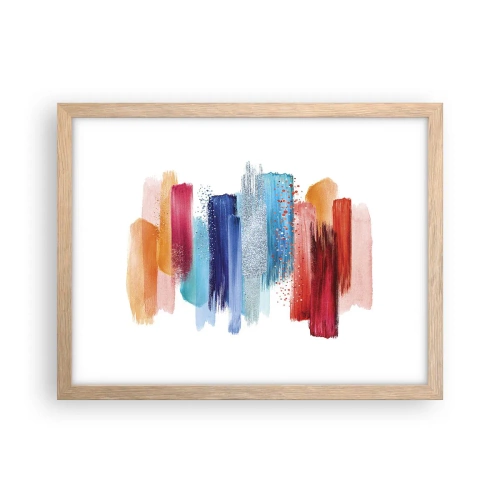 Een poster in een licht eiken lijst - Omhoog en omlaag - 40x30 cm