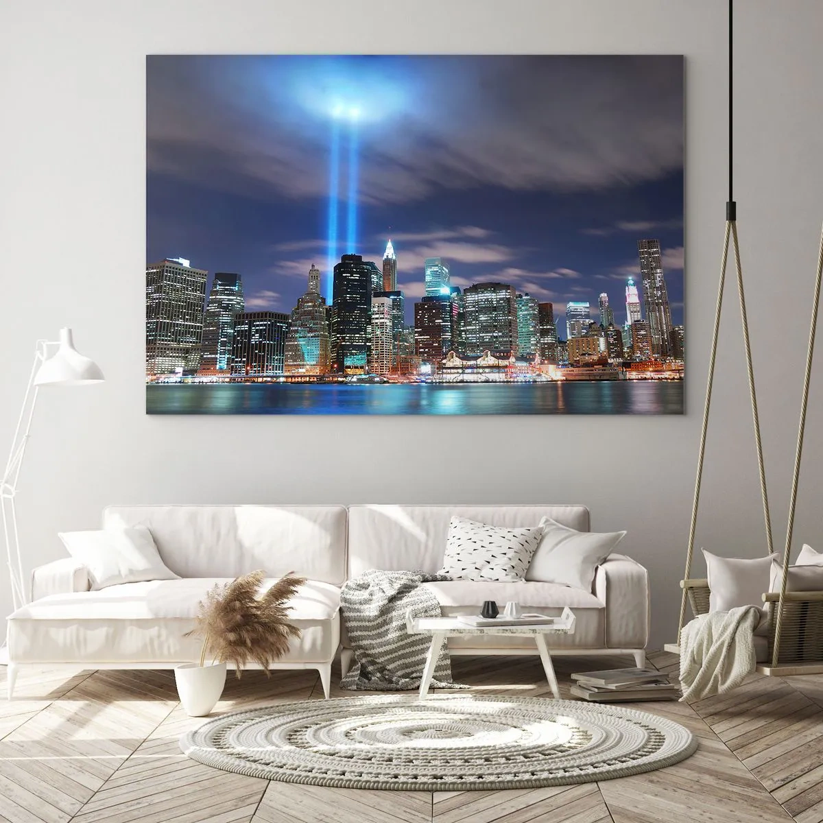 Schilderen op glas - De hemel met het licht bereiken - 120x80 cm