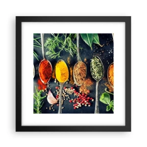 Poster in een zwarte lijst - Culinaire magie - 30x30 cm