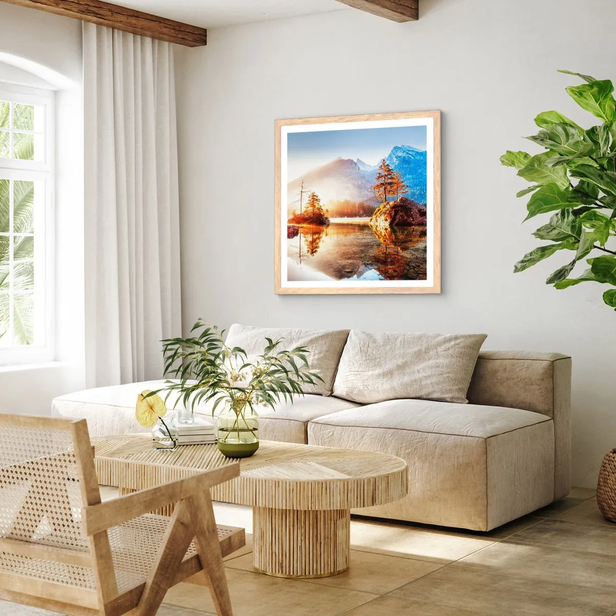 Een poster in een licht eiken lijst - De natuur in een nieuw licht - 30x30 cm