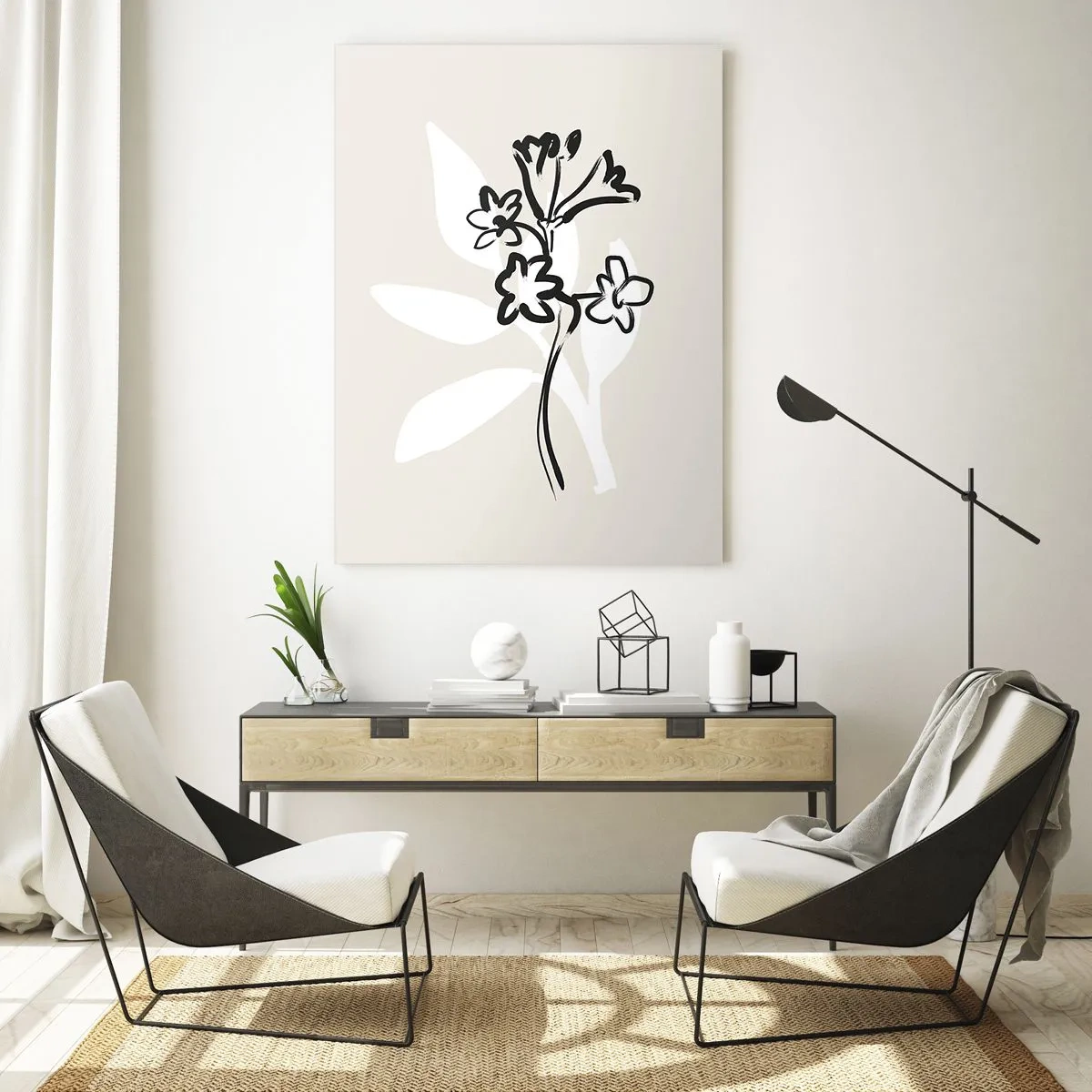Schilderen op glas - Schets voor het herbarium - 50x70 cm