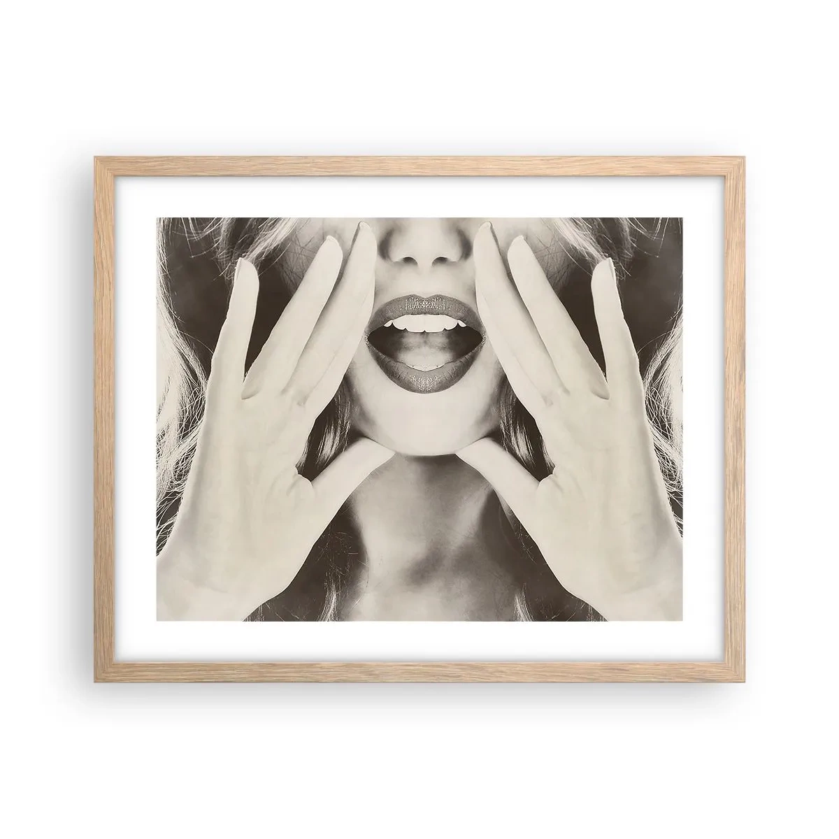 Een poster in een licht eiken lijst - Ik kom al! - 50x40 cm