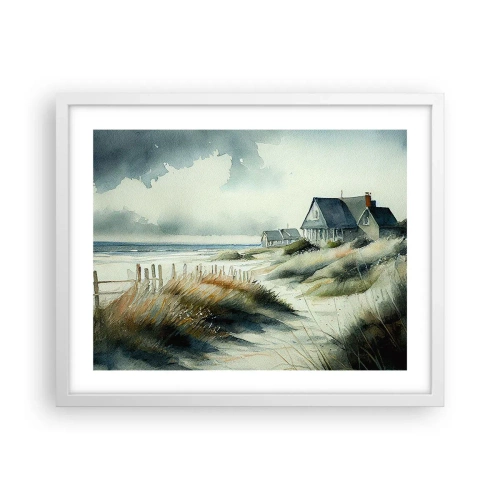 Poster in een witte lijst - Weg van de drukte - 50x40 cm