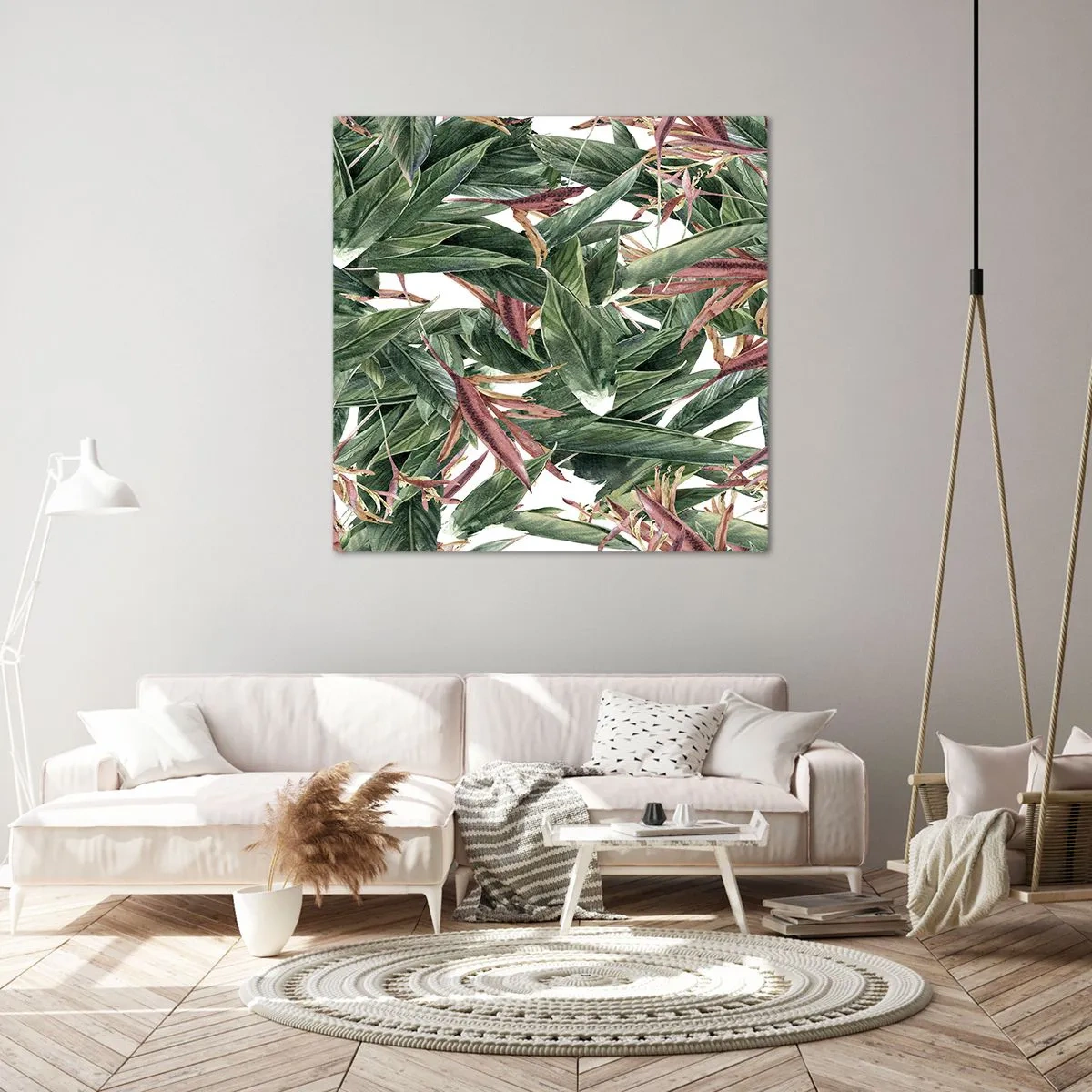 Schilderen op canvas - Smaragd-lila struikgewas - 40x40 cm