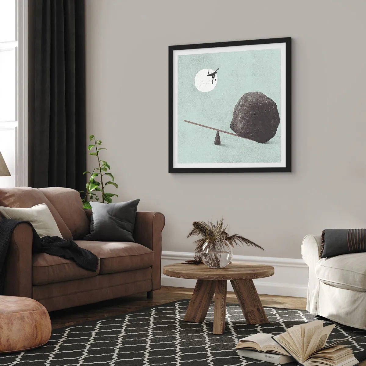 Poster in een zwarte lijst - Vervulde dromen - 50x50 cm