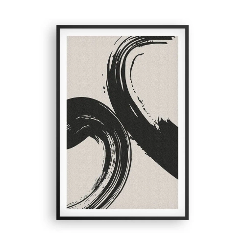 Poster in een zwarte lijst - Vegend en cirkevormig - 61x91 cm