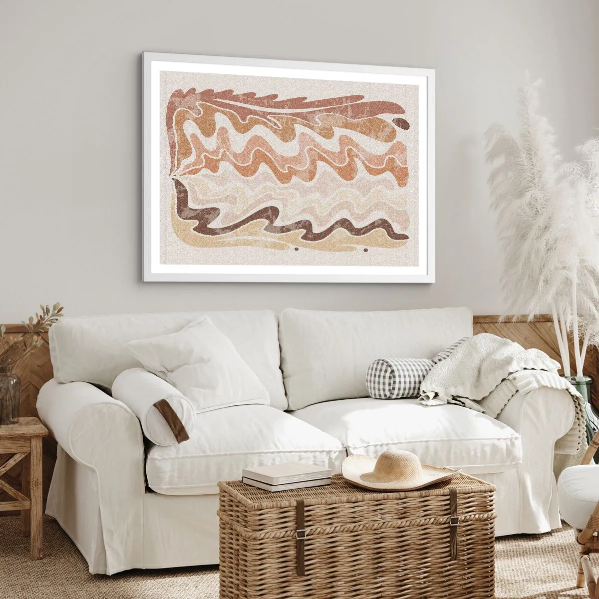 Poster in een witte lijst - Goede energie – goede emoties - 50x40 cm