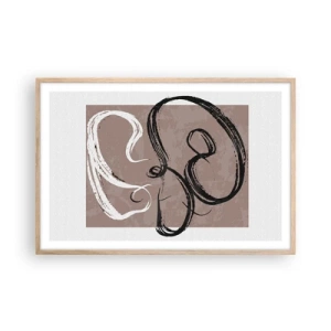 Een poster in een licht eiken lijst - Compositie – de zoektocht naar volheid - 91x61 cm