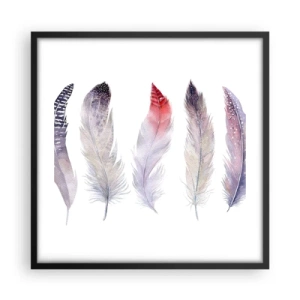 Poster in een zwarte lijst - Delicaat als veelkleurige mist - 50x50 cm