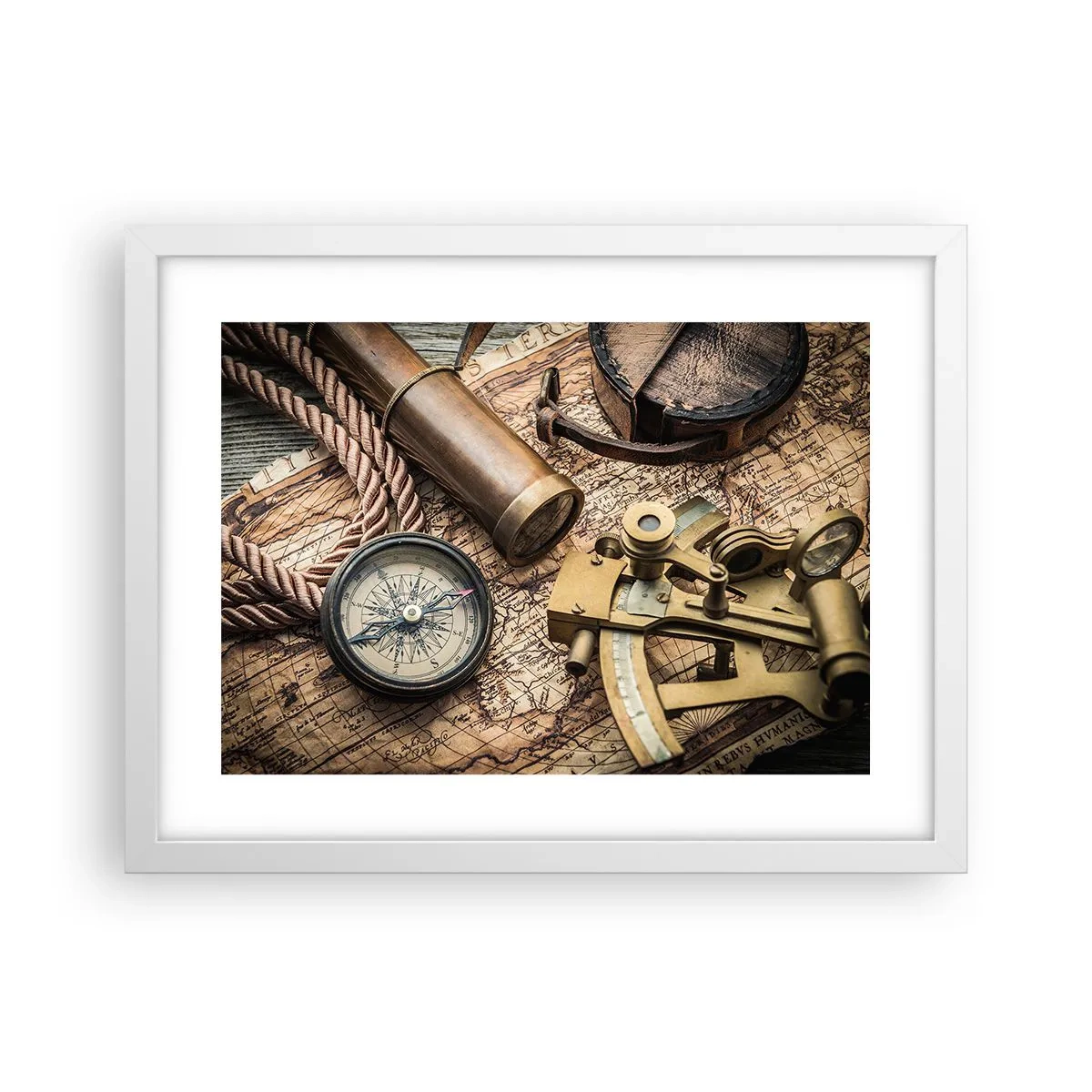 Poster in een witte lijst - Zet koers - 40x30 cm