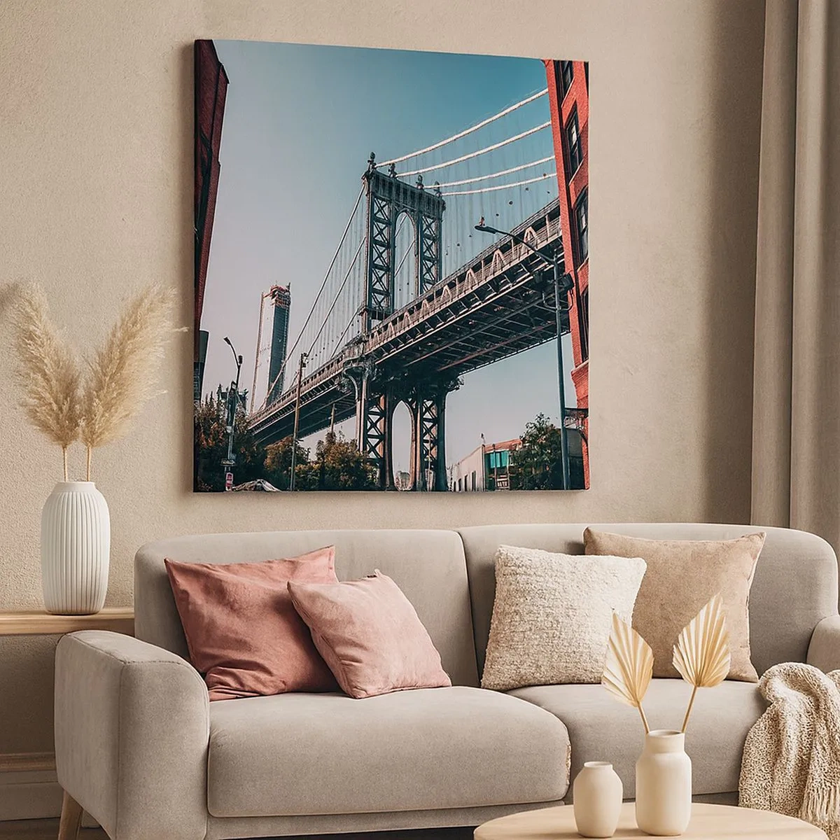 Schilderen op canvas - Over de golven van de stad - 30x30 cm