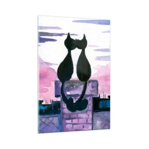 Schilderen op glas - Afspraak onder de maan - 80x120 cm