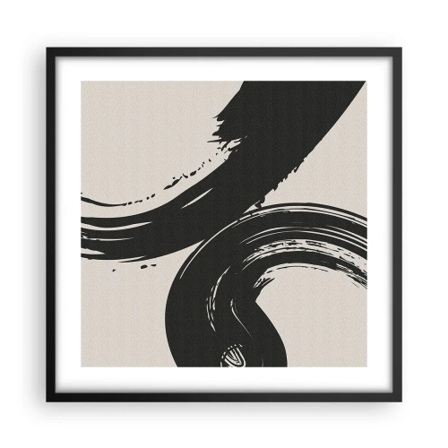 Poster in een zwarte lijst - Vegend en cirkevormig - 50x50 cm
