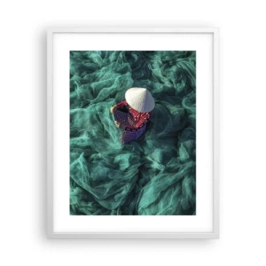 Poster in een witte lijst - In een zee van netten - 40x50 cm