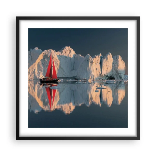 Poster in een zwarte lijst - Aan de rand van de wereld - 50x50 cm