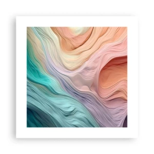 Poster - Regenboog golf - 40x40 cm