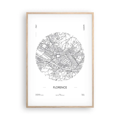 Een poster in een licht eiken lijst - Anatomie van Florencia - 70x100 cm