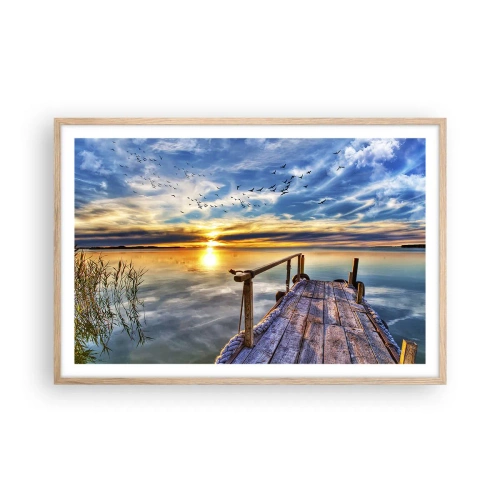 Een poster in een licht eiken lijst - De wind gaat rusten - 91x61 cm
